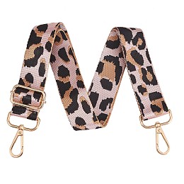 Honeyhandy Wide Polyester Purse Straps, Replacement Adjustable Shoulder Straps, Retro Removable Bag Belt, with Swivel Clasp, for Handbag Crossbody Bags Canvas Bag, Leopard Print Pattern, 72x~129x3.8cm