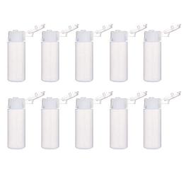 BENECREAT 10 Pack 12ml 0.4oz Small Plastic Flip Cap Sample Bottle Empty Refillable Travel Bottles for Makeup Cosmetic Toiletries Product