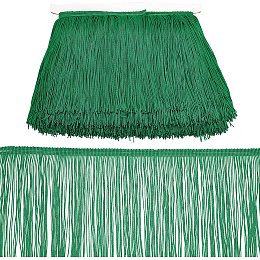 OLYCRAFT 10m Sewing Fringe Trims Green Fringe Trim Lace Lamp Shade Decoration Trim for DIY Clothing Craft Latin Dress 155mm Wide