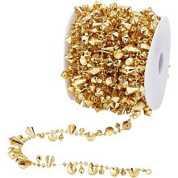 Arricraft about 10.94 Yards Christmas Gold Bead Decoration Diamond Garland, Gold Beads Garland Acrylic Crystal Beaded Trim Chain for Christmas Tree Home Party Crafts Decoration