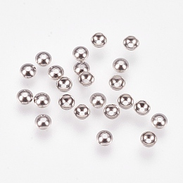 Honeyhandy Apetalous 201 Stainless Steel Bead Caps, Stainless Steel Color, 3x1mm, Hole: 0.8mm