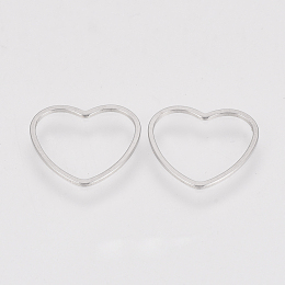 Honeyhandy 304 Stainless Steel Linking Ring, Heart, Stainless Steel Color, 10.5x11.5x1mm