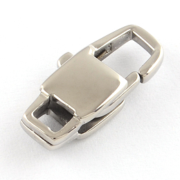 Honeyhandy Polished 304 Stainless Steel Lobster Claw Clasps, Stainless Steel Color, 16x8x4mm, Hole: 3mm