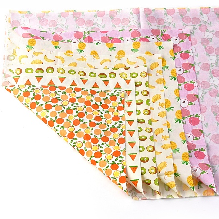 Arricraft Printed Cotton Fabric, for Patchwork, Sewing Tissue to Patchwork, Fruit Theme, Colorful, 50x40x0.02cm; 6sheets/set