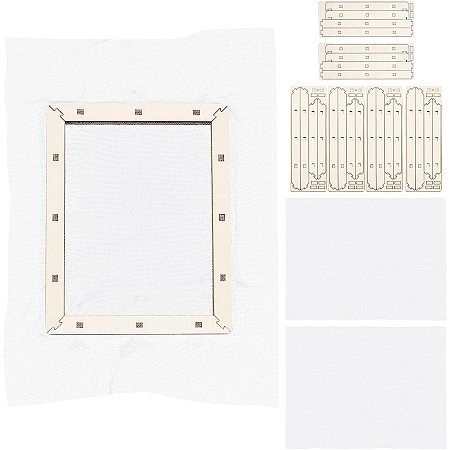 SUPERFINDINGS 3 Sets Wooden Paper Making Mould 19x15cm Rectangle Wooden Papermaking Frame with Gauze Papermaking Screen Kit for Dried Flower Handcraft DIY Paper Craft