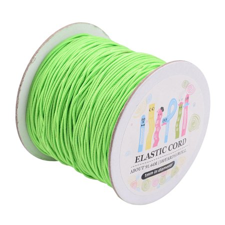 ARRICRAFT 1 Roll(100m, about 100 Yards) Lime Round Elastic Cord Beading Crafting Stretch String, 1mm