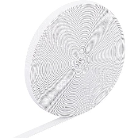 FINGERINSPIRE Knit Elastic Band 30 Yards/27m 0.6 Inch/15mm (White) High Elasticity Sewing Band Spool Knit Stretch Cord Belt for Sewing Tool/Sewing Waistband