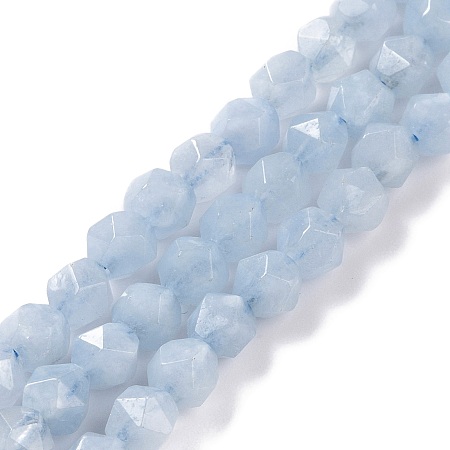 Natural Aquamarine Beads Strands, Faceted, Round, 6mm, Hole: 1.2mm, about 65~66pcs/strand, 15.47''(39.3cm)