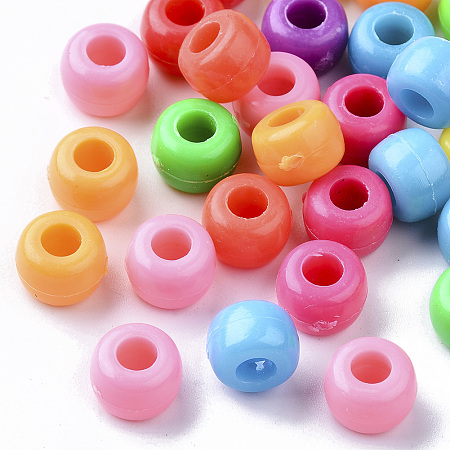 Arricraft Opaque Polystyrene(PS) Plastic Beads, Column, Mixed Color, 8.5x6mm, Hole: 3.5mm, about 2000pcs/500g