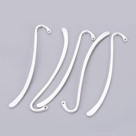 ARRICRAFT 5 pcs 88mm Unfading Alloy Bookmarks with 2mm Hole for Adults DIY Gift Decoration Silver