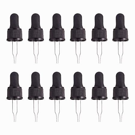 PandaHall Elite Set of 12, Glass Eye Droppers for Essential Oil 5ml (1/6 Ounce) Pressure Rotating Cover Oil Droppers Pipettes Roller Tops for Essential Oil Bottles