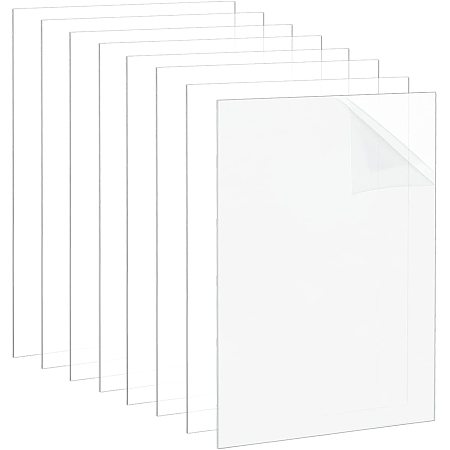 OLYCRAFT 10pcs 5 x 7 Inches Transparent Acrylic Sheet 1.5mm Thick Clear Acrylic Panel Rectangular for Picture Frames Glass Replacement Crafting Projects Display Painting