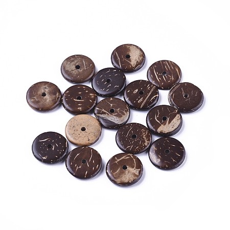 Honeyhandy Natural Coconut Beads, Donut, Coconut Brown, 15x3mm, Hole: 3mm