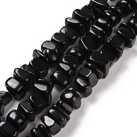 Natural Shungite Stone Beads Strands, Nuggets, 10~16x10~12.5x6.5~7mm, Hole: 1mm, about 63~64pcs/strand, 15.75~15.83 inch(40~40.2cm)