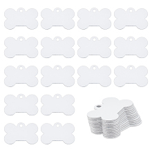 BENECREAT 30pcs Sublimation Aluminum Blank, Dog Bone Aluminum Stamping Tag Blank Dog Tag Double Sided Transfer Tags for DIY Keychains, Pets Tags Project, 1.5x1"