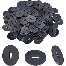 OLYCRAFT 100pcs 1.3x1 Inch Black Cowhide Leather Handle Washers 2mm Thick Genuine Leather Spacer Washers Oval Leather Washers Black Knife Handle Washers for Knife Handle Making DIY Art Crafts