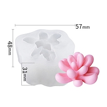 Honeyhandy Succulent Plants Shape DIY Candle Silicone Molds, Resin Casting Molds, For UV Resin, Epoxy Resin Jewelry Making, White, 48x57x31mm