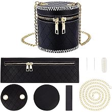 WADORN DIY Leather Shoulder Bag Making Kit, DIY PU Leather Crossbody Bucket Bag Sewing Materials Women Handmade Handbag Purse Making All Accessories DIY Bag Crafts Gift, 3.94×4.33Inch, Black