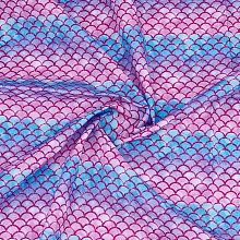 FINGERINSPIRE Mermaid Scales Fabric 39.4x57inch Fish Scale Pattern Polyester Cotton Fabric Blue Purple Mermaid Printed Fabric for DIY Craft, Home Decoration, Cloth Sewing Accessories(Not Elastic)