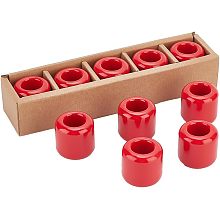 AHANDMAKER 10 Pieces Ceramic Candle Holder Crimson Mini Ceramic Chime Ritual Spell Candle Holders for Taper, Rituals, Spells, Vigil, Altar, Wiccan Supplies & More 0.7 Inches in Diameter