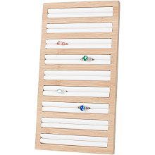 NBEADS Bamboo Rings Display Tray, 9-Slot Ring Earring Storage Holder Bracelets Necklaces Jewelry Display Organizer with PU Leather for Jewelry Retail Display Selling, White