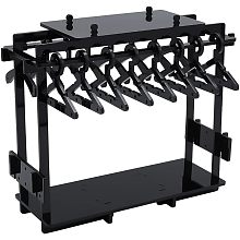 Acrylic Earring Holder, Jewelry Earring Holder with 16 Clothes Hangers, Earrings Holder Organizer for Ring, Earrings, Ear Stud, Bracelets, 6.88 x 2.36 x 5.51 Inches, Black