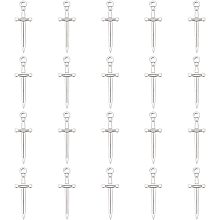 UNICRAFTALE 20Pcs 2.2mm Hole 304 Stainless Steel Dagger Pendants Sword Charm Bookmarks Charm Punk Earring Sword Charms Bookmarks Anime Figures Decoration for Book Lover DIY Jewelry Making