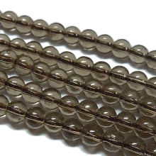 Honeyhandy Synthetic Smoky Quartz Beads Strands, Round, 10mm, Hole: 1mm, about 39pcs/strand, 15.5 inch