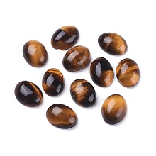 Honeyhandy Natural Tiger Eye Cabochons, Oval, 8x6x2mm