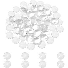 Arricraft 200 Pcs Transparent Glass Cabochons, 14mm Flat Back Beads, Clear Dome Cabochon for Photo Pendant Craft Jewelry Making-Clear