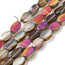 Glass Beads Strands, Oval, Peru, 10.5x7x4mm, Hole: 1mm, about 80pcs/strand, 33.86 inch(86cm)