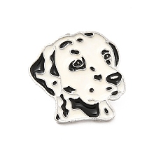 Honeyhandy Dog Enamel Pin with Brass Butterfly Clutches, Alloy Badge for Backpack Clothing, Dalmatian Pattern, 23x25x10mm, Pin: 1.1mm