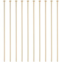 BENECREAT 100PCS 18K Real Gold Plated Flat Head Pins 21 Gauge Brass Head Ball pins for Jewelry Making - 2 Inch Long