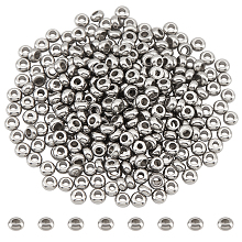 Nbeads 202 Stainless Steel Beads, Rondelle, Stainless Steel Color, 4x2mm, Hole: 1.8mm, 300pcs/box