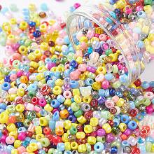 Honeyhandy Glass Seed Beads, Mixed Style, Round, Mixed Color, 2x1.5mm, Hole: 0.9mm, about 10000pcs/200g