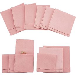 NBEADS 12 Pcs Pink Microfiber Jewelry Pouch, 3 Sizes Envelope Style Jewelry Pounch Bracelets Necklace Earrings Rings Packaging Pouch Envelope Style Sac for Wedding Candy Gift Storage