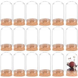 BENECREAT 30 Pack 20ml Glass Jars Bottles, Glass Display Cloche Dome Decoration Bottles 1.95x1.2" with Cork Stoppers for Party Favors, Arts Projects, Home Decoration