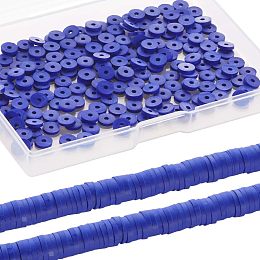 SUNNYCLUE 2 Strands 700Pcs+ Blue Clay Bead Heishi Beads 6mm Polymer Clay Beads Bulk Summer Ocean Heishi Bead Disc Beads Spacer Loose Beads for Jewelry Making DIY Bracelets Necklace Craft Supplies