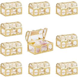 GORGECRAFT 10Pcs Candy Boxes Plastic Treasure Chest Wedding Favor Boxes Chocolate Wrap Gift Wedding Favor Gift Chests for Wedding Christmas Birthday Party Decorating Ornament Container, Gold