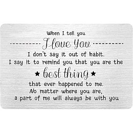 FINGERINSPIRE 3x2 Inch Wallet Insert Card Idea for Boyfriend, Anniversary Card for Men/Women, When I Tell You I Love You Anniversary Card Gift for Boyfriend Anniversary Wedding Birthday