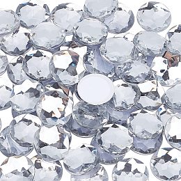 FINGERINSPIRE 60Pcs 0.79" Flat Back Round Acrylic Rhinestones with Container Clear Self-Adhesive Crystal Circle Gems Sparkling Plastic Stickers for Costume Making Cosplay Jewels Crafts