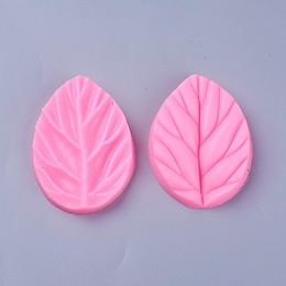 Honeyhandy Food Grade Silicone Vein Molds, Fondant Molds, for DIY Cake Decoration, Chocolate, Candy, UV Resin & Epoxy Resin Jewelry Making, Leaf, Pearl Pink, 70x50x15mm