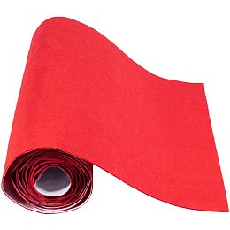 BENECREAT 15.7" x 78.7" Red Self-Adhesive Felt Fabric Sheet Sticky Jewelry Drawer Box Liner for Costume Art and Craft Making, 1mm Thick