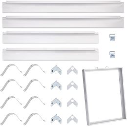 OLYCRAFT DIY Floating Frame Set Metal Floating Frame for 10x11 Inch Canvas Painting Aluminium Alloy Floater Frame for Canvas Painting Kit for Wall Painting Display Home Decorations - Matte Silver