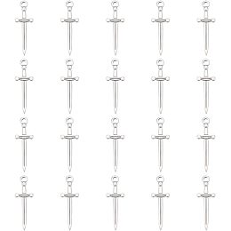 UNICRAFTALE 20Pcs 2.2mm Hole 304 Stainless Steel Dagger Pendants Sword Charm Bookmarks Charm Punk Earring Sword Charms Bookmarks Anime Figures Decoration for Book Lover DIY Jewelry Making