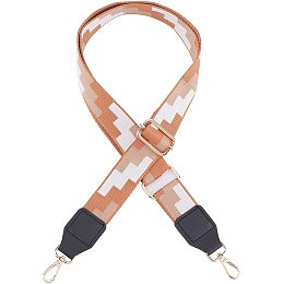 Arricraft PU Leather Adjustable Crossbody Bag Strap Wide Shoulder Strap Belt Canvas Universal Replacement Strap Purse Guitar Straps Geometri Printed Handbag Straps with Alloy Clasps