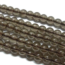 Honeyhandy Synthetic Smoky Quartz Beads Strands, Round, 4mm, Hole: 0.8mm, about 100pcs/strand, 15.5 inch