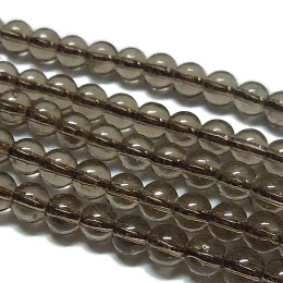 Honeyhandy Synthetic Smoky Quartz Beads Strands, Round, 6mm, Hole: 0.8mm, about 67pcs/strand, 15.5 inch
