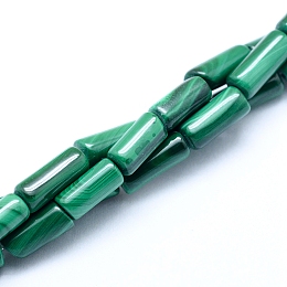 Honeyhandy Natural Malachite Beads Strands, Column, 9~10x4mm, Hole: 0.8mm, about 41pcs/strand, 16 inch(40cm)