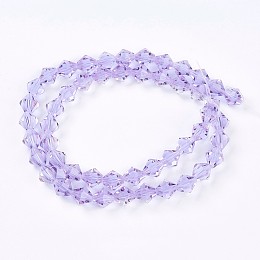 Honeyhandy Faceted Imitation Austrian Crystal Bead Strands, Grade AAA, Bicone, Alice Blue, 6x6mm, Hole: 0.7~0.9mm, about 68pcs/strand, 15.7 inch